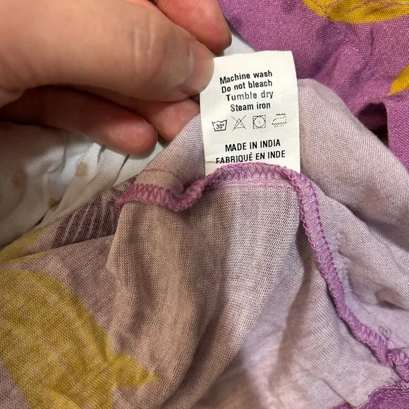 Anthropologie Blnk Stephanie Purple Gold Floral Long Sleeve Top NWT!, Size M - Picture 7 of 10